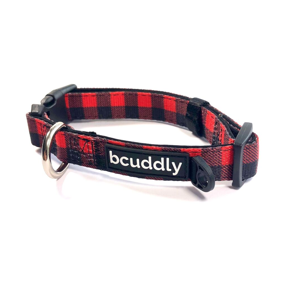 Dog Collar - Red Plaid Classic by Bcuddly