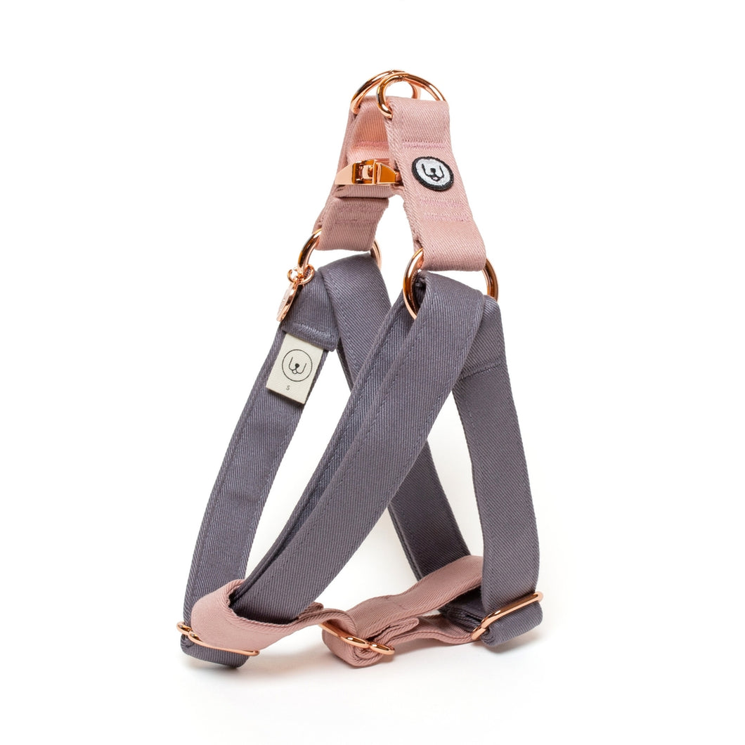 Gray-Rose Step-In Harness by Eat Play Wag