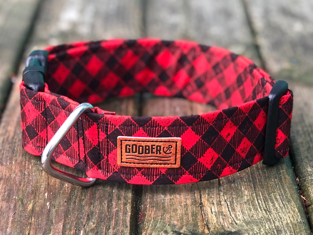 Goober Collar Black & Red Plaid