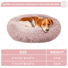 Load image into Gallery viewer, Shaggy Fur Donut Bolster Pet Bed
